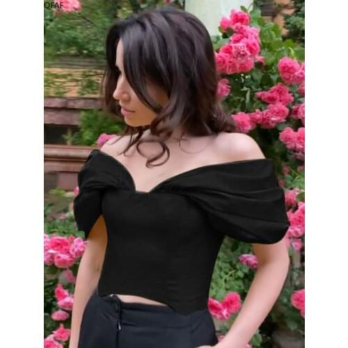 Женские топы с открытыми плечами QFAF China At AliExpress