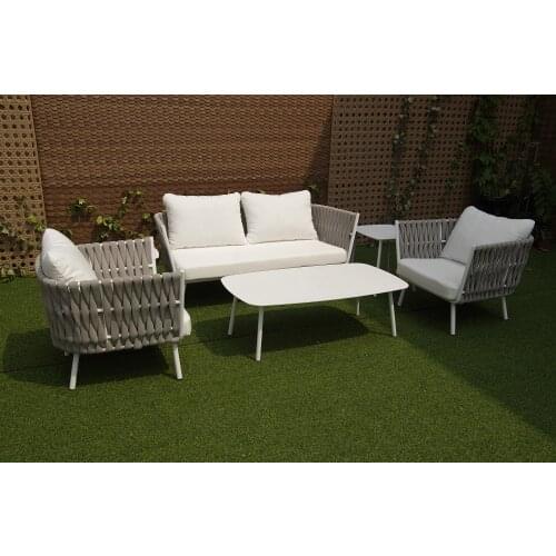 Outdoor furniture sofa lounge with quick dry foam and rope UV water resistant садовая мебель
