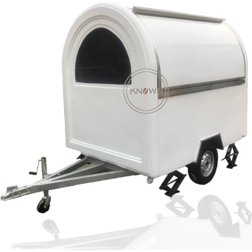 2.2M Length Outdoor Food Trailer Mobile Kitchen White Color Street Coffee Ice Cream Cart Hot Dog Snack Vending Kiosk Van