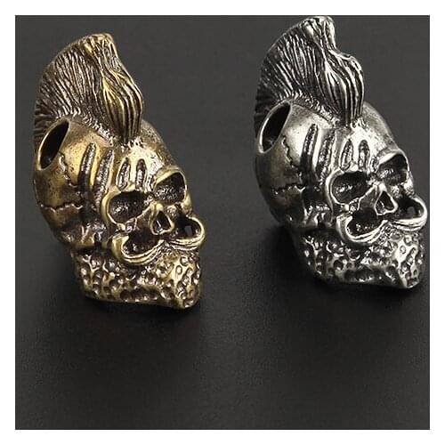 Punk Skull Paracord Beads Knife Bead Rope Cord Necklace Bracelet Flashlight EDC Beads Lanyard Pendants