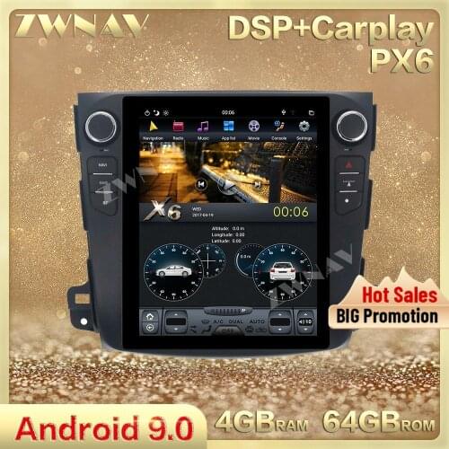 Vertical Tesla Style screen Android 9.0 Car multimedia Player For MITSUBISHI outlander 2006-2011 car GPS radio stereo head unit