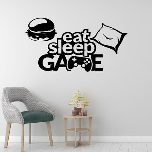 Diy Eat Sleep Game Vinyl Wallpaper Roll Furniture Decorative For Kids Room Living Room Home Decor Wall Stickers Waterproof
