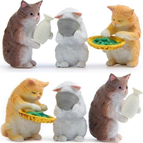 Japanese Cat Life Version Wild DIY Model Landscaping Doll Ornaments Table Decor Kids Educational Toys for Children Gifts
