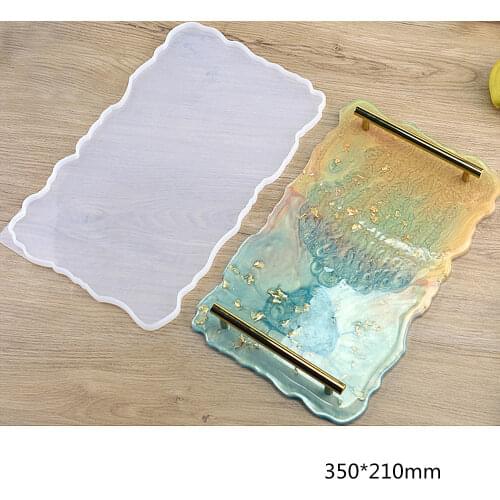 1pcs Expoxy Resin Mold Rolling Trays Rectangular Round Shape Uv Expoxy Silicone Mold For DIY Jewelry Resin Craft Decoration