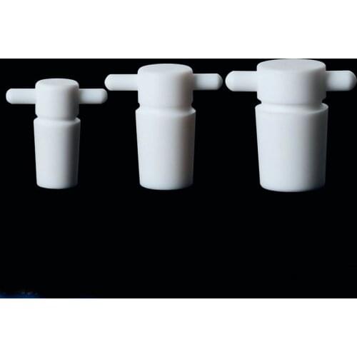 1pcs Lab Size 14/16/19/24/29/34/40# PTFE standard Plug with handle PTFE Seal Plug use for pear shaped fractal funnel