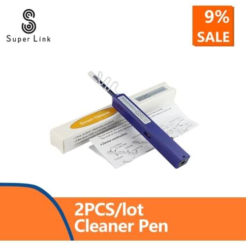 2PCS/Lot 800 times One-Click Fiber Optic Connector Cleaner Pen for SC ST and FC 2.5mm Adapters