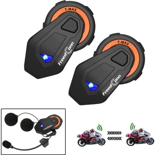 2PCS Motorcycle Helmet Intercom Headset 1500M 6 Riders Group Talk System T-max E bluetooth headset