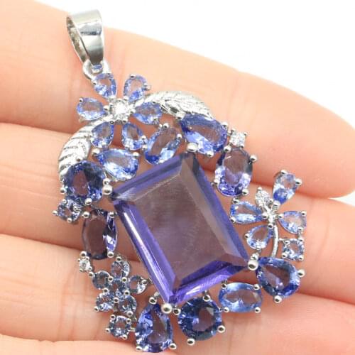 26x25mm Pretty Created Butterfly Shape Pink Tourmaline Gift For Sister Silver Pendant