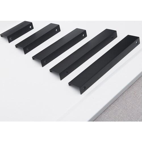 7 Pieces 1000mm Simple Invisible Handle Cabinet Drawer Handle Modern Cabinet Door Drawing Black Elongated Handle