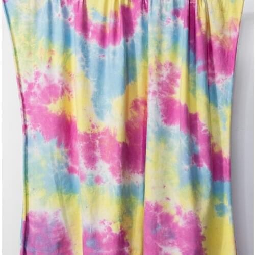 95% Cotton 5% Spandex Fabric Candy Colors Popular Tie Dyed Sweatshirt Fabric Designer Fashion Sewing Cloth TJ0278