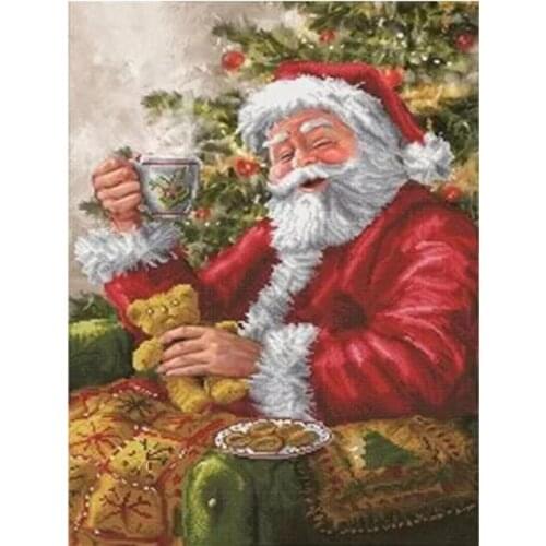 Uone New Diamond Painting DIY Cross Stitch Chirstmas Santa Claus Embroidery Rhinestone Kids Adult Home Bedroom Office Decor Gift