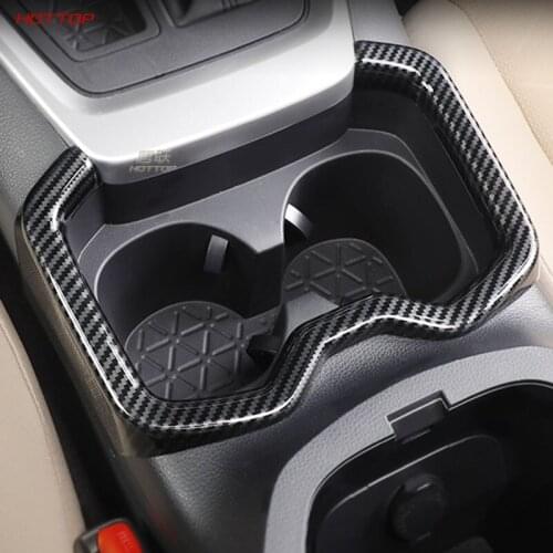 Car Accessories Gear Console Water Cup Holder Frame Trim ABS Carbon Fiber Style 1PC for Toyota RAV4 XA50 2019