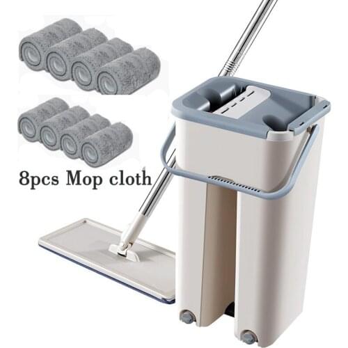 Big Size Magic Flat Squeeze Mop Spray Mop Lazy Cleaning Mops For Wash Floor Bathroom Free Hand Microfiber Mops With Bucket Cloth