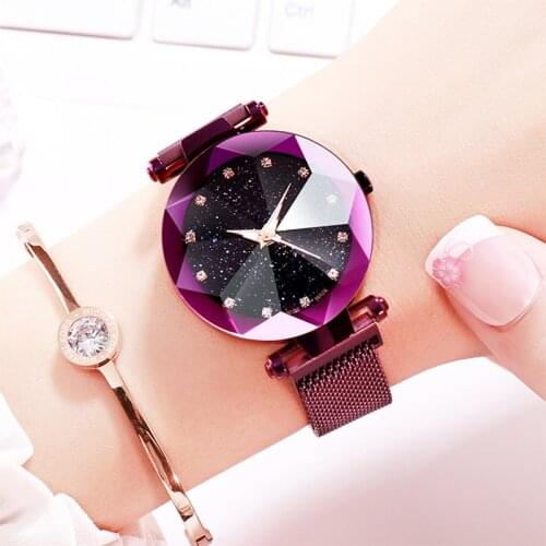 Reloj Mujer Luxury Stainless Steel Starry Sky Watch Women Fashion Magnet Buckle Wrist Watches For Women Clock Bling Ladies Watch