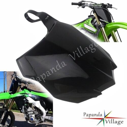 Black Supermoto MX Enduro Front Number Plate for Kawasaki KX450F 2013-2015 KX250F 13-16 PP Plastic Name Panel Off Road Motocross