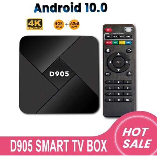 D905 Smart TV Box Android 10.0 4GB 32GB 4K Youtube Media Player Amlogic S905X Quad Core TVBOX Set top box WIFI Android 10.0