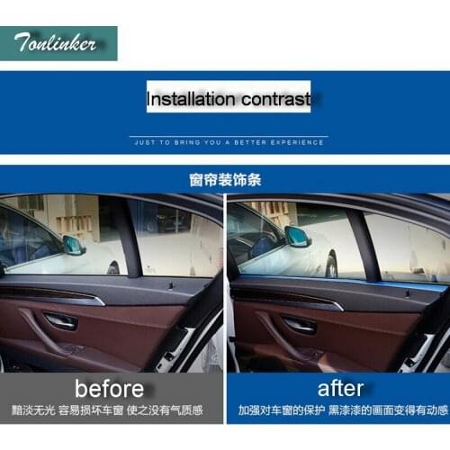 Tonlinker 4 PCS Car DIY Stainless Steel Car Curtain Decorative Light Strip Cover Case Stickers for Bmw 5 Series GT Accessories