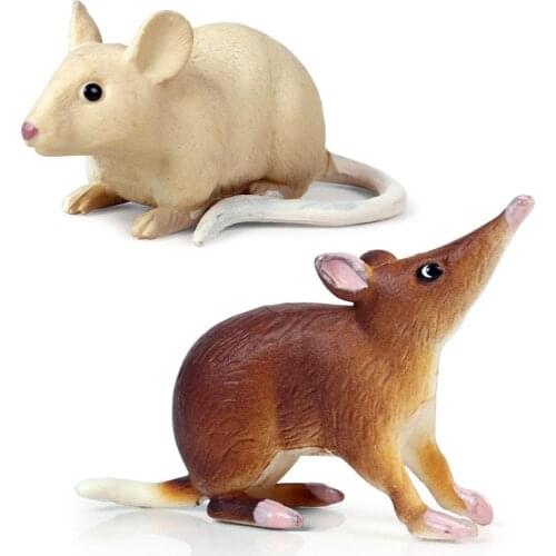Home Decor Figurines Miniatures PVC Plastic Simulated White Black Rat Chinchilla Mouse Model Halloween Toys figurines toys