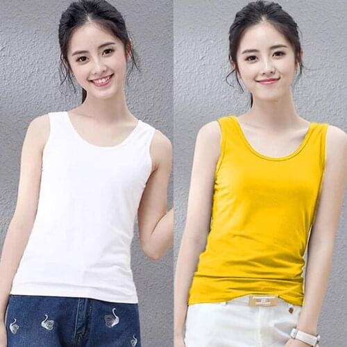 Elegant Summer Top Women Sex U Neck Cotton Tanks Slim Fit White Tops Sleeveless Female Shirt Oversized Singlet Streetwear