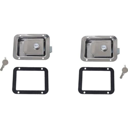 2 Pcs Durable Stainless Steel Paddle Handle Lock Door Latch Heavy Duty Flush Mount For Boat Yacht RV Vehicle 4.69x3.62x1.42 Inch