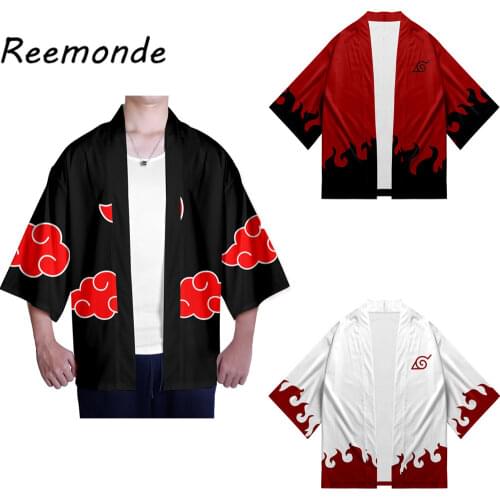 Anime Cosplay Costumes Naruto Robe Clothes Uzumaki Akatsuki Robe Haruno Sakura Costume Men Male Short Sleeve Coat Top Clothing