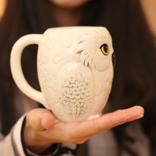 Cute 3D Animal Owl Coffee Mug Ceramic Porcelain Milk Breakfast Cup Christmas Gifts