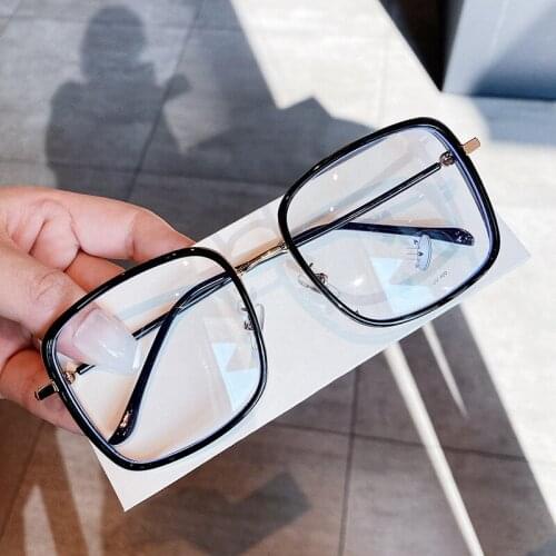 Fashion Glasses Blue Light Anti Lenses Metal Square Glasses Transparent Women Men Gaming Computer Glasses Optical Frames