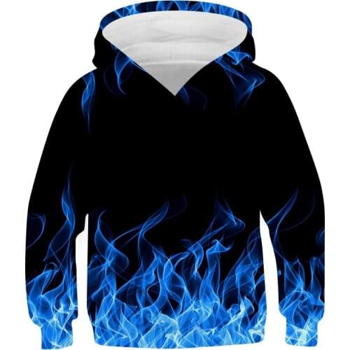 3D Printing Flame Mens Hoodie Street Fashion Popular Youth Sweatshirt Sweater Spring and Autumn New Tops
