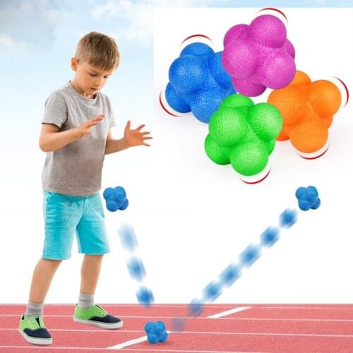 Hexagonal Reaction Ball Silicone Agility Coordination Reflex Exercise Jump Reaction Ball Outdoor Sports Fitness Training Ball