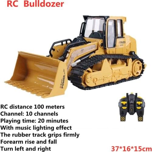 New 1:16 RC Bulldozer With Music Lighting Engineering Vehicle Childrens Toy Car Model Radio RC Car