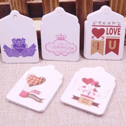 NEW diy 100Pcs Wedding Favourate cute card People who love each other Tag Shinning and New Design Garment Label Paper Tag For