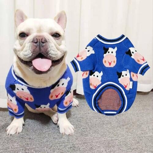Pug Clothes French Bulldog Clothing Winter Dog Sweater Schnauzer Shiba Inu Dog Clothing Coat Knit Apparel Dropship Pet Outfit