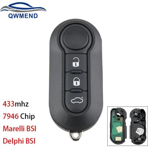 BHKEY for Citroen Key 3 Buttons Remote Car Key Fob for Fiat 500L MPV for Citroen Jumper for Peugeot Boxer 433mhz 7946 Chip