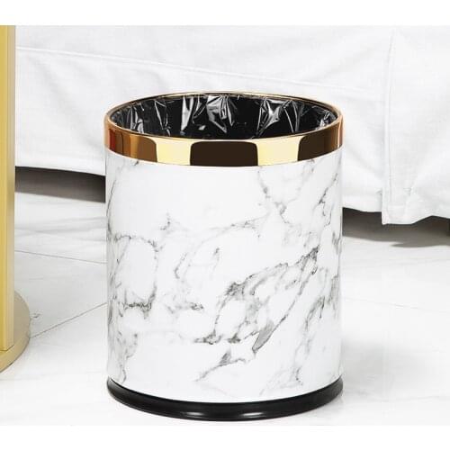 Luxury Trash Bin Bedroom Nordic Stainless Steel Modern Eco-Friendly Trash Bin Rangement Cuisine Household Cleaning Tools BD50WB