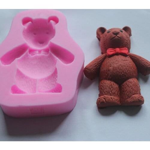 3D Shape Silicone Mold Chocolate Forms Candies Soap Cheese Cake Stencil Baking Making Tools DIY For Decor Small Bear Moulds