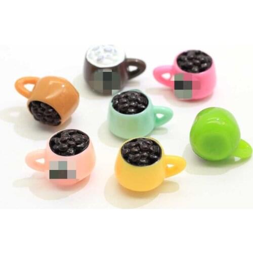 Resin 3D Coffee Bean Cup Cabochon Miniatures Fairy Garden Simulation Food Drink Art Supply Decoration Charm DIY Craft