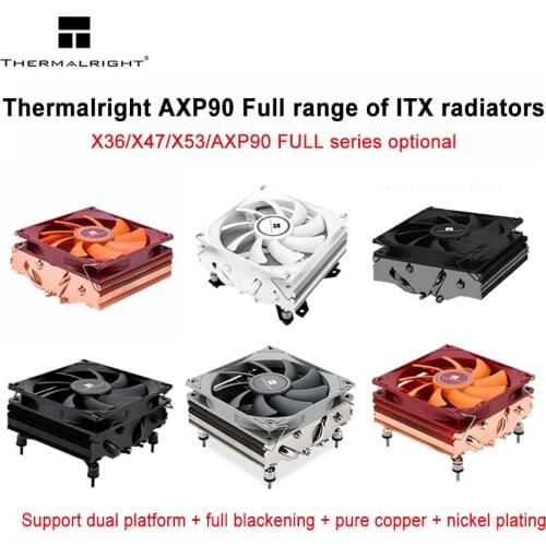 Thermalright AXP90 FULL BLACK 47mm 4 Heatpipe low profile Case CPU Cooler MINI ATX HTPC CPU Cooling For intel 1155 1156 AMD AM4