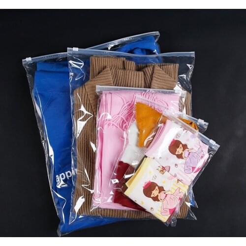 Think:0.12mm Clear Plastic Storage Jewelry Bag Ziplock Travel Bags Zip Lock Valve Slide Seal Packing Pouch For Cosmetic Clothing