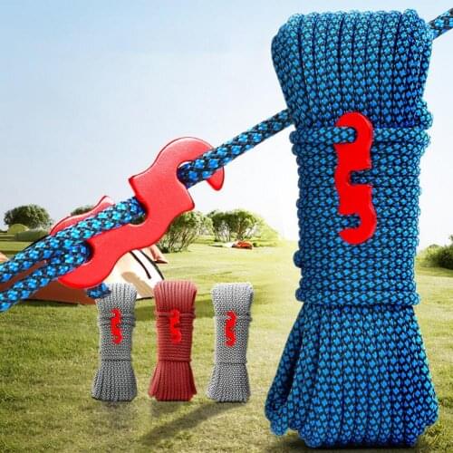 4Set Tent Rope with Adjustable Alloy Buckles 260KG Load-bearing 4m Camping Tent Fixing Rope Fine Workmanship Compact for Outdoor