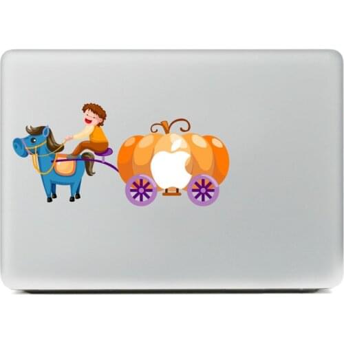 Little boy driving pumpkin dream car Vinyl Decal for DIY Macbook Pro 13 15 inch and Air 11 13 inch Decal Skin Laptop Sticker