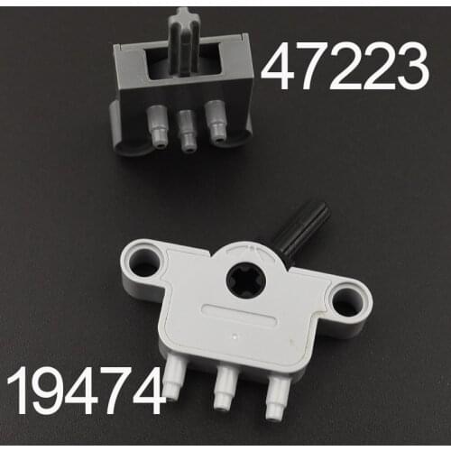 47223+19474 High-Tech Pneumatic Switch with Pin Holes and with Pin Holes, Axle Hole and Stepped Outlets Parts Accessories MOC