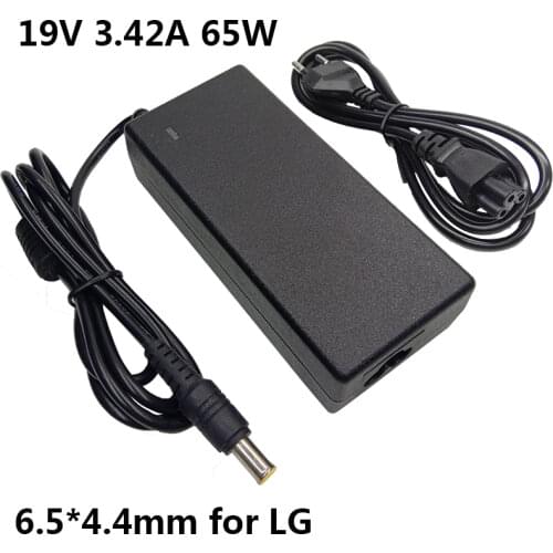 19V 3.42A 6.5*4.4mm AC Power Supply Adapter 65W Laptop Adaptor Charger For LG PA-1650-43 PA-1650-68 DA-65G19 A16-065N4A