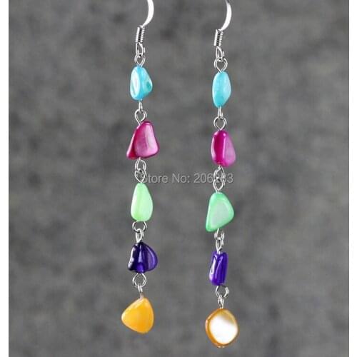Earrings female colorful tassel long design shell drop earring asymmetrical earrings jewelry