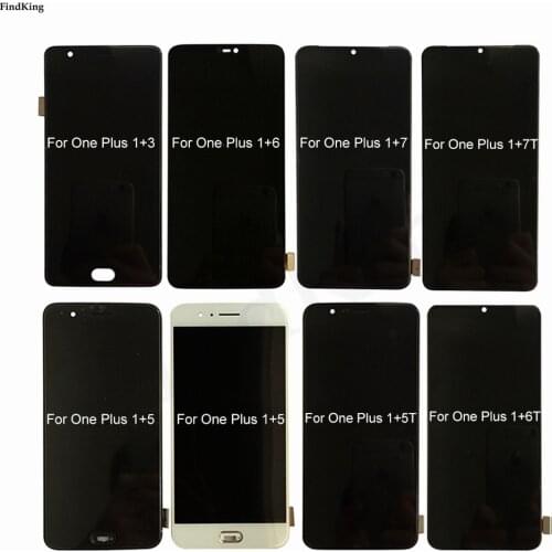 For One Plus 3 3T 5 5T LCD Display With Frame Touch Screen Digitizer Assembly For OnePlus 6 6T 7 7T LCD Display Without Frame