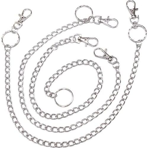 1PC New Long 40/42/48cm Metal Wallet Belt Key Chain Rock Punk Trousers Keychain Hipster Jean Keychains HipHop Key Chains Jewelry