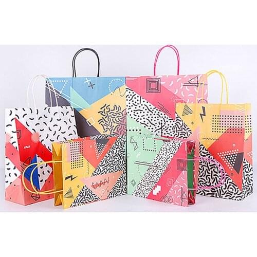 12pcs Baby Shower Birthday party cartoon paper Gift bag cosmetic clothes shopping bag пакетики для конфет пакеты для печенья