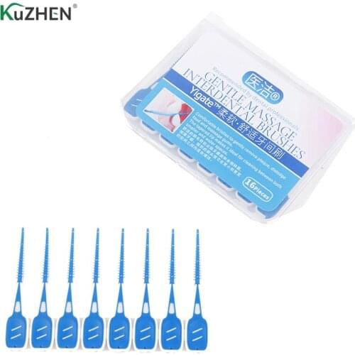 16 Pcs Interdental Brushing Cleaning Floss Adult Toothbrush Toothpick For Oral Care Gum And Teeth Cleaning Soft Silicone