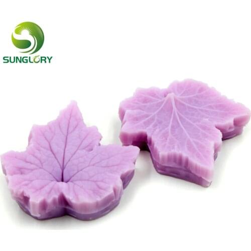 2PCS Maple Leaf Silicone Mold For Cake Decoration Soap Mold Leaves Fondant 3D Silicone Mold Gum Paste Moldes De Silicona Purple