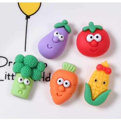 20Pcs Kawaii Cartoon Flatback Resin Cabochon Simulation Corn Vegetables for Hair Bows Accessories DIY Scrapbooking Decor Craft