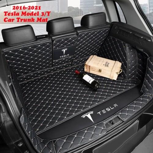 2016-2021Tesla Model 3 /Y Fully Surrounded Car Trunk Mat Set TPE XPE Waterproof Car Foot Mat
